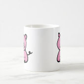 かわいいピンクの豚のキャラクター コーヒーマグカップ (中央)