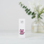 かわいいピンクの豚のキャラクター スキニー名刺 (スタンド正面)