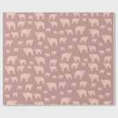 かわいいピンクの豚のデザイン ラッピングペーパー (フラット)