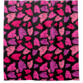 かわいいピンクの豚のパターン シャワーカーテン (正面)