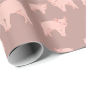 かわいいピンクの豚のパターン ラッピングペーパー (ロールコーナー)