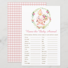 かわいいピンクの豚ピグレット名ベビーアニマルゲーム