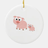 かわいいピンクの豚 セラミックオーナメント (裏面)
