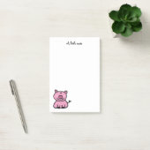かわいいピンクの豚 手描き風 カートゥーン ポストイット (オフィス)