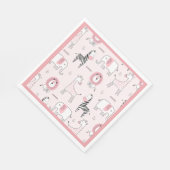 かわいいピンクの象の動物園の動物の赤ちゃんシャワー スタンダードランチョンナプキン (角)