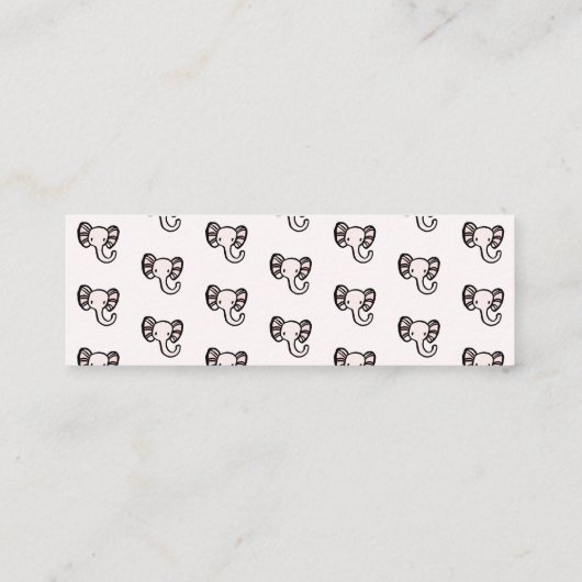 かわいいピンクの象の赤ちゃんシャワーおむつラッフル スキニー名刺 (裏面)