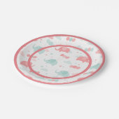 かわいいピンクの象の赤ちゃんシャワー ペーパープレート (アングル)