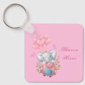 かわいいピンクの象 キーホルダー (正面)
