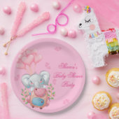 かわいいピンクの象 ペーパープレート (パーティー)