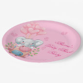 かわいいピンクの象 ペーパープレート (アングル)