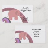 かわいいピンクの象 名刺 (正面/裏面)