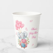 かわいいピンクの象 紙コップ (裏面)