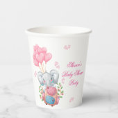 かわいいピンクの象 紙コップ (正面)