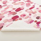 かわいいピンクの赤い斑点（シームレス） シェルパブランケット (3/4)