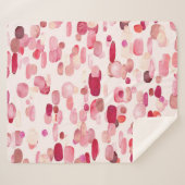 かわいいピンクの赤い斑点（シームレス） シェルパブランケット (正面(横))