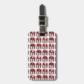 かわいいピンクの赤い象のパタカスタマイズーン ラゲッジタグ (正面縦)