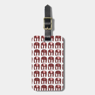 かわいいピンクの赤い象のパタカスタマイズーン ラゲッジタグ