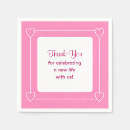 かわいいピンクの赤ちゃんシャワーありがとう祝。 スタンダードカクテルナプキン