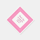 かわいいピンクの赤ちゃんシャワーありがとう祝。 スタンダードカクテルナプキン (角)