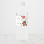 かわいいピンクの赤ちゃんシャワーの好意を待つことができる ペットボトルラベル (正面)