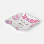 かわいいピンクの赤ちゃんシャワー ペーパープレート (傾斜あり)