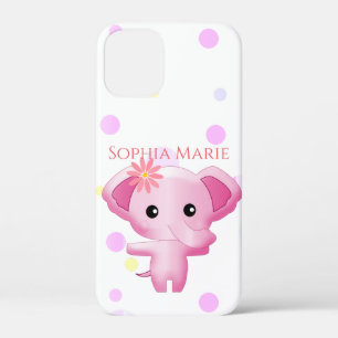 かわいいピンクの赤ちゃんゾウの女の子 iPhone 12 MINI ケース