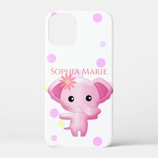 かわいいピンクの赤ちゃんゾウの女の子 Case-Mate iPhoneケース (裏面)