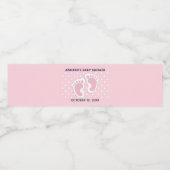 かわいいピンクの赤ちゃん女の子の足跡ベビシャワー ペットボトルラベル (シングルラベル)