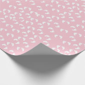 かわいいピンクの赤ちゃん女の子フットプリントベビーシャワー ラッピングペーパー (角)
