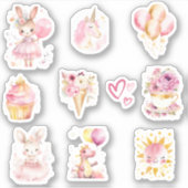 かわいいピンクの赤ちゃん女の子ベビーシャワー シール (正面)