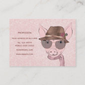 かわいいピンクの赤ちゃん豚おもしろいデザイン 名刺 (裏面)