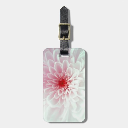 かわいいピンクの赤と白の花 ラゲッジタグ (正面縦)