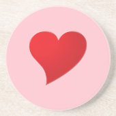 かわいいピンクの赤の大きなモダンハートガーリーバレンタイン コースター (正面)
