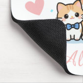 かわいいピンクの足あと 猫 犬 名前入り マウスパッド (コーナー)