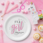 かわいいピンクの足跡ガールベビーシャワー ペーパープレート (パーティー)