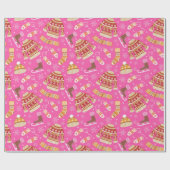 かわいいピンクの醜いクリスマスセーター ラッピングペーパー (フラット)