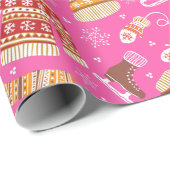 かわいいピンクの醜いクリスマスセーター ラッピングペーパー (ロールコーナー)