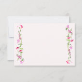 かわいいピンクの野の花　繊細な花 サンキューカード (裏面)