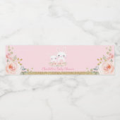 かわいいピンクの金ゴールドバニー赤ちゃんシャワーラビットパーティー ペットボトルラベル (シングルラベル)