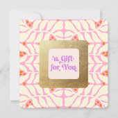 かわいいピンクの金ゴールドフレームギフト証明書 (正面)