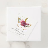 かわいいピンクの金ゴールドフローラユニコーン任意の年齢誕生日 フェイバータグ (インサイチュ)