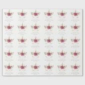 かわいいピンクの金ゴールドフローラユニコーン任意の年齢誕生日 ラッピングペーパー (フラット)