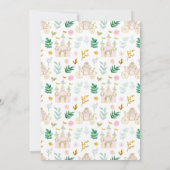 かわいいピンクの金ゴールドリトルプリンセスバースデーガール 招待状 (裏面)