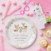 かわいいピンクの金ゴールド冬の赤ちゃんシャワー紙プレート ペーパープレート (パーティー)
