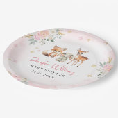 かわいいピンクの金ゴールド冬の赤ちゃんシャワー紙プレート ペーパープレート (アングル)