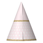 かわいいピンクの金ゴールド象の第1誕生日の好意 パーティーハット (裏面)