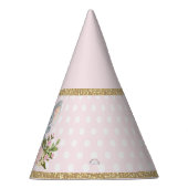 かわいいピンクの金ゴールド象の第1誕生日の好意 パーティーハット (右)