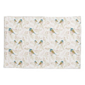 かわいいピンクの金ゴールド《鳥》アメリカゴガラ鳥のハートフローラデコール 枕カバー (裏面)