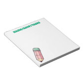 かわいいピンクの鉛筆 ノートパッド (アングル)