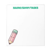 かわいいピンクの鉛筆 ノートパッド (正面)